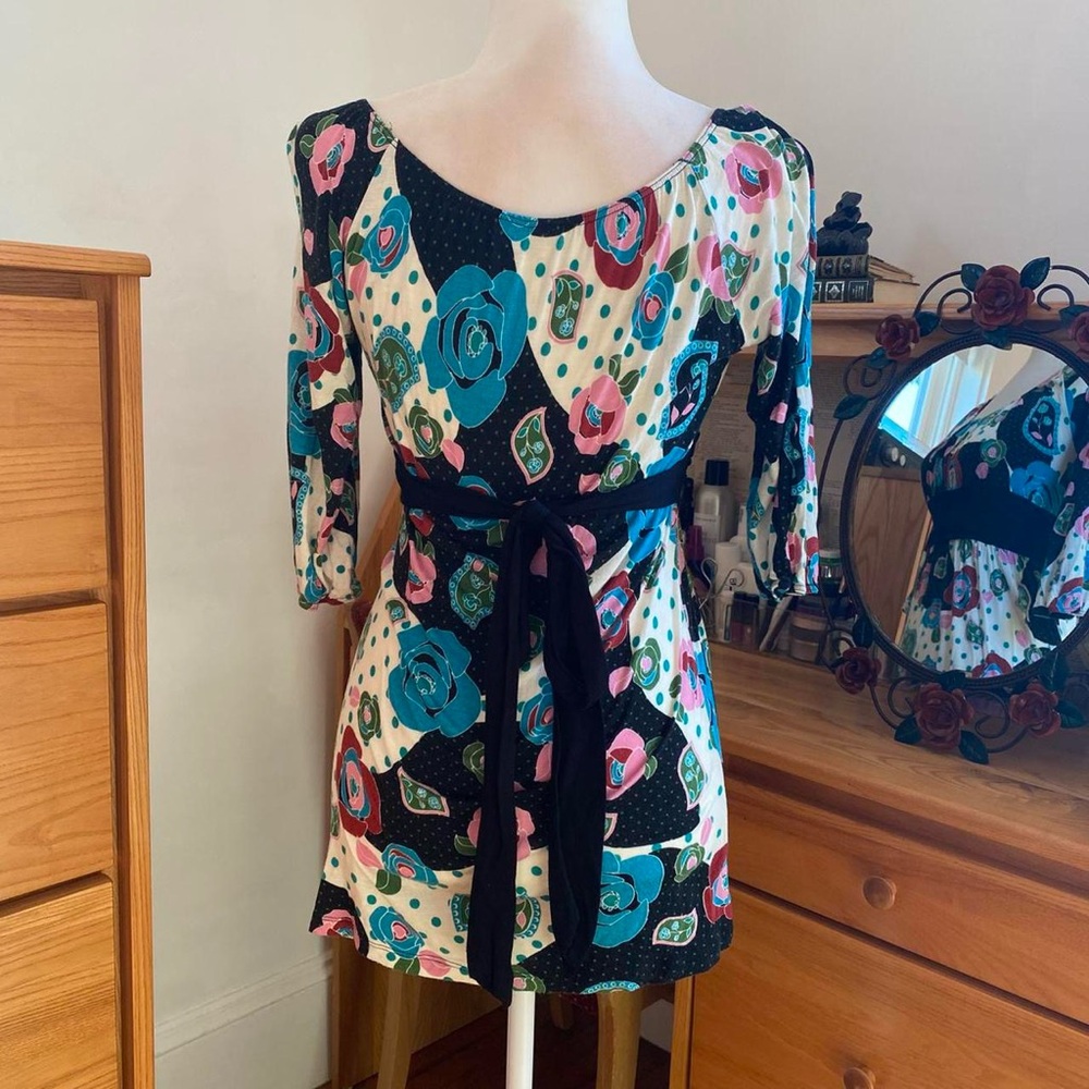 Floral Print Y2K Babydoll Peasant Top